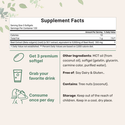 Beet Root 9,000mg Equivalent with MCT Oil